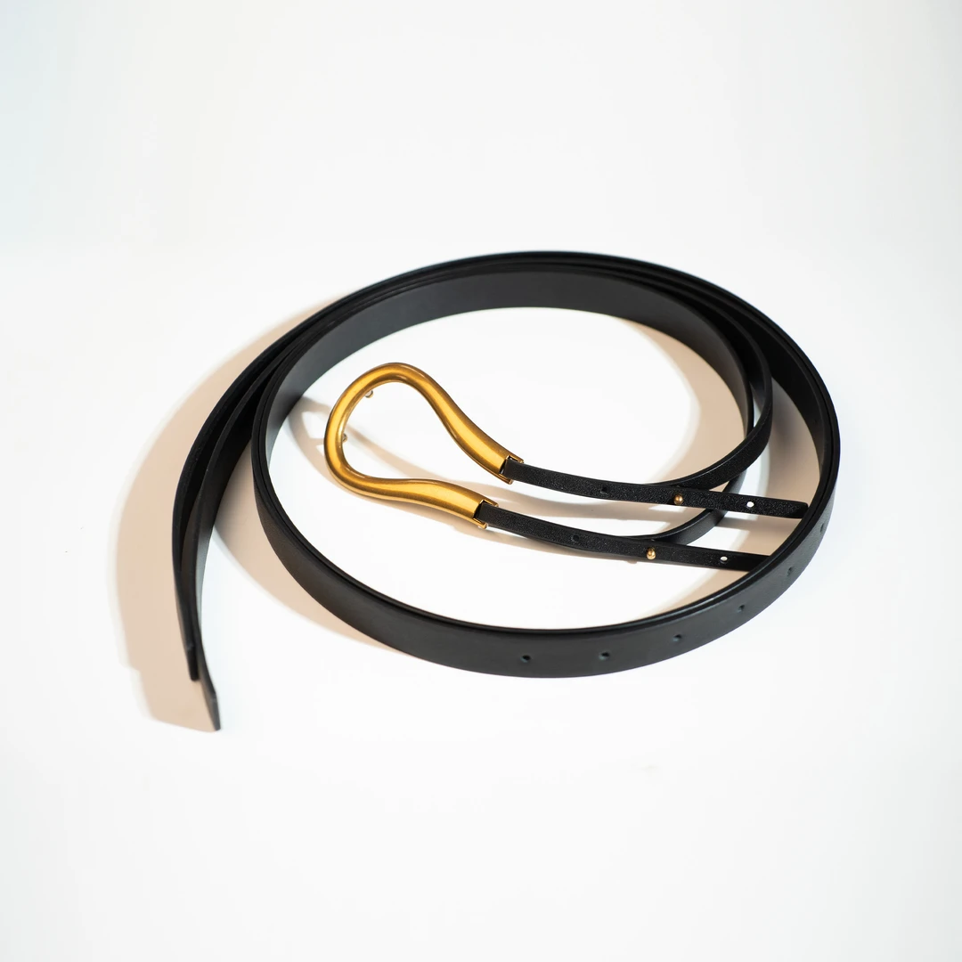 Nancy  Lara 大C造型国际范十足双带设计时尚腰带 NL156X2125