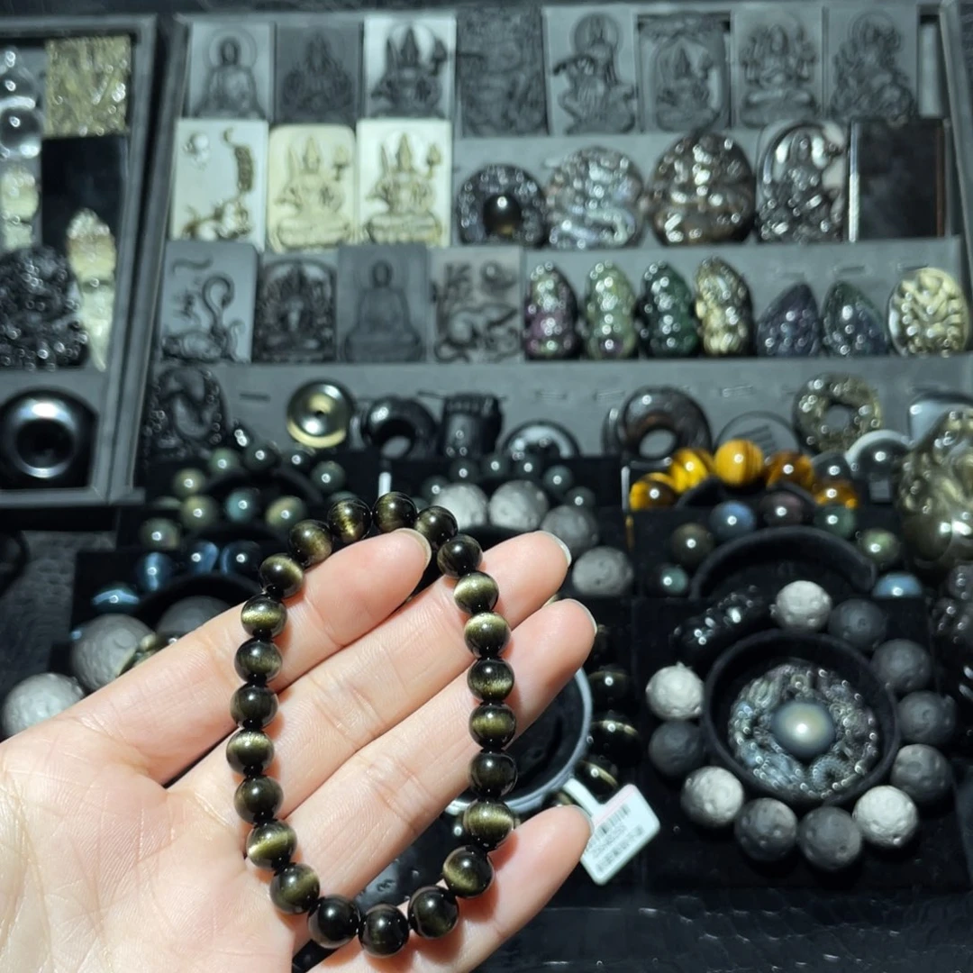 糖***儿黑曜岩未镶嵌珠宝奇石