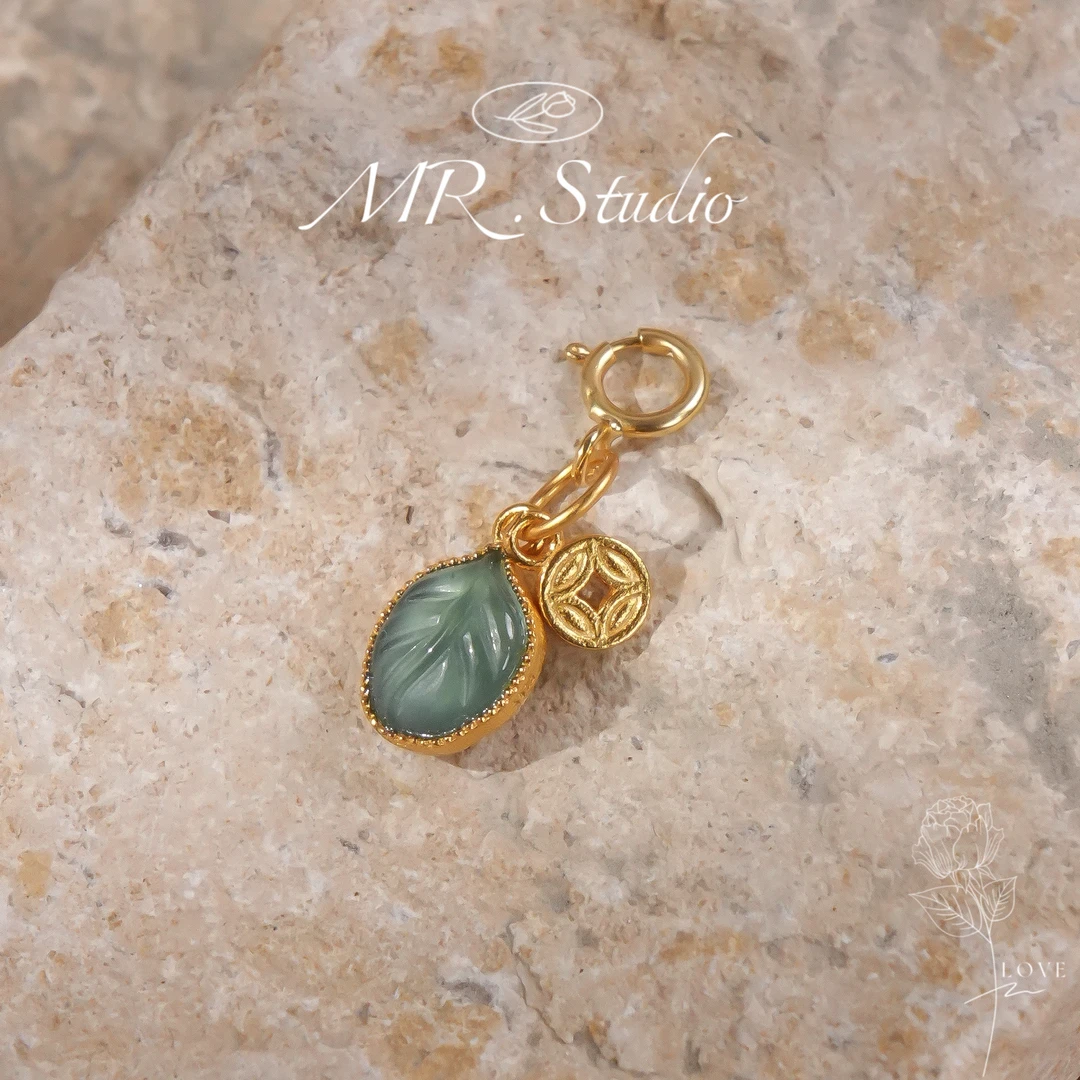 木润【叶子】S925银天然A货翡翠叶子吊坠