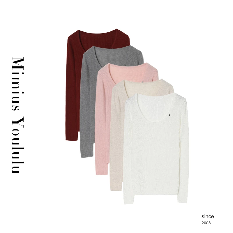 【mimius】游鹿鹿 领口带扣子纯色针织打底衫WF08337