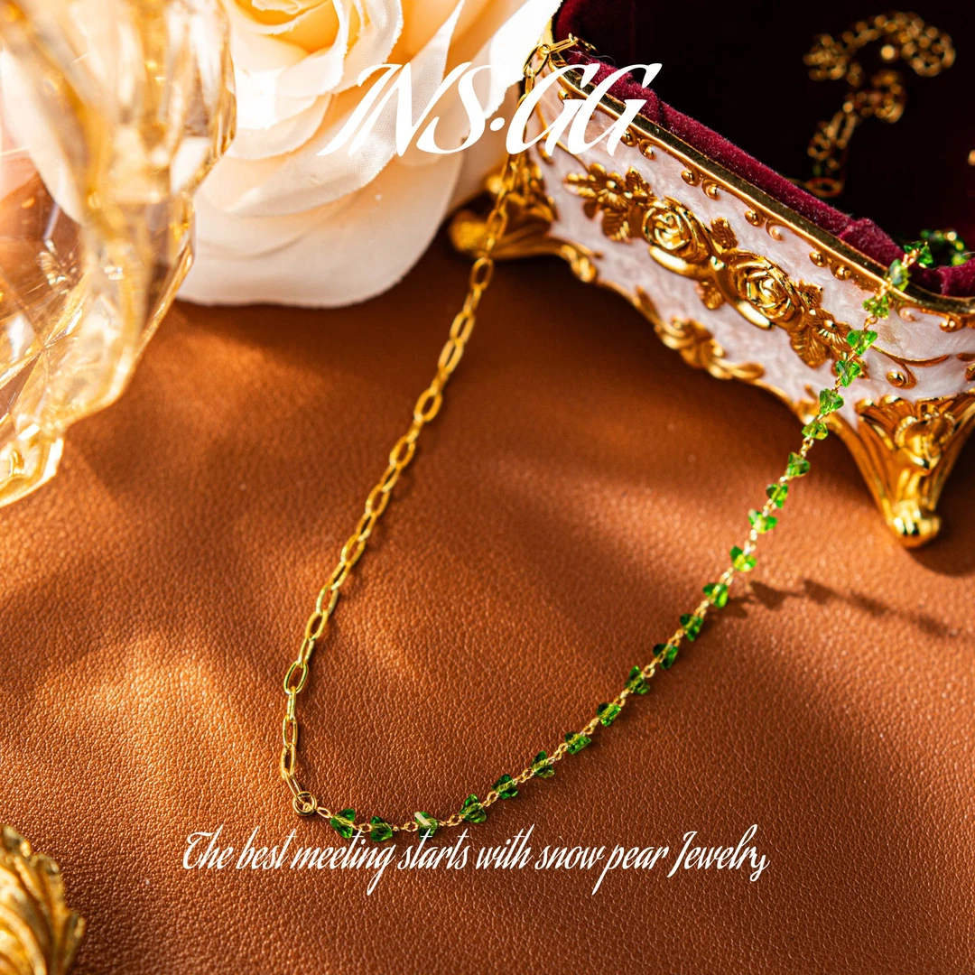 铜合金仿水晶项链 【INS·GG】新款个性时尚轻奢气质小众项链AX2699