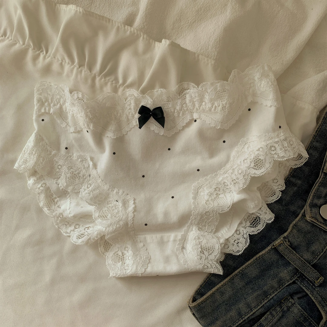 (新疆发货)A类棉甜美法式复古风蕾丝边纯棉三角内裤四季可穿