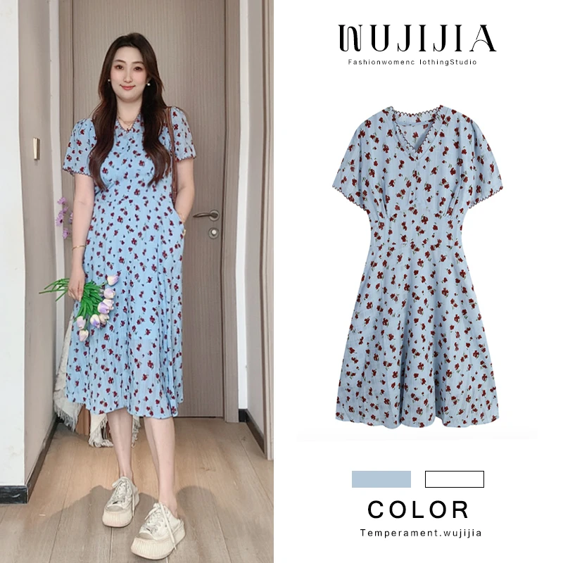 【铃兰花语】蓝色长短款连衣裙ZL109019