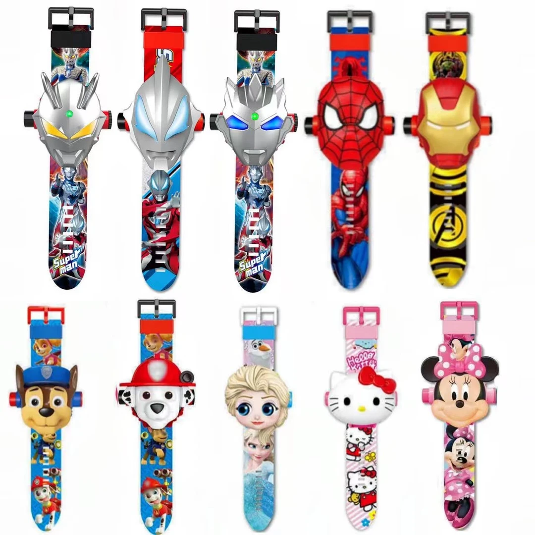 黄金赛罗迪迦泽塔捷德奥特曼艾莎发光卡通翻盖电子手表男女孩玩具