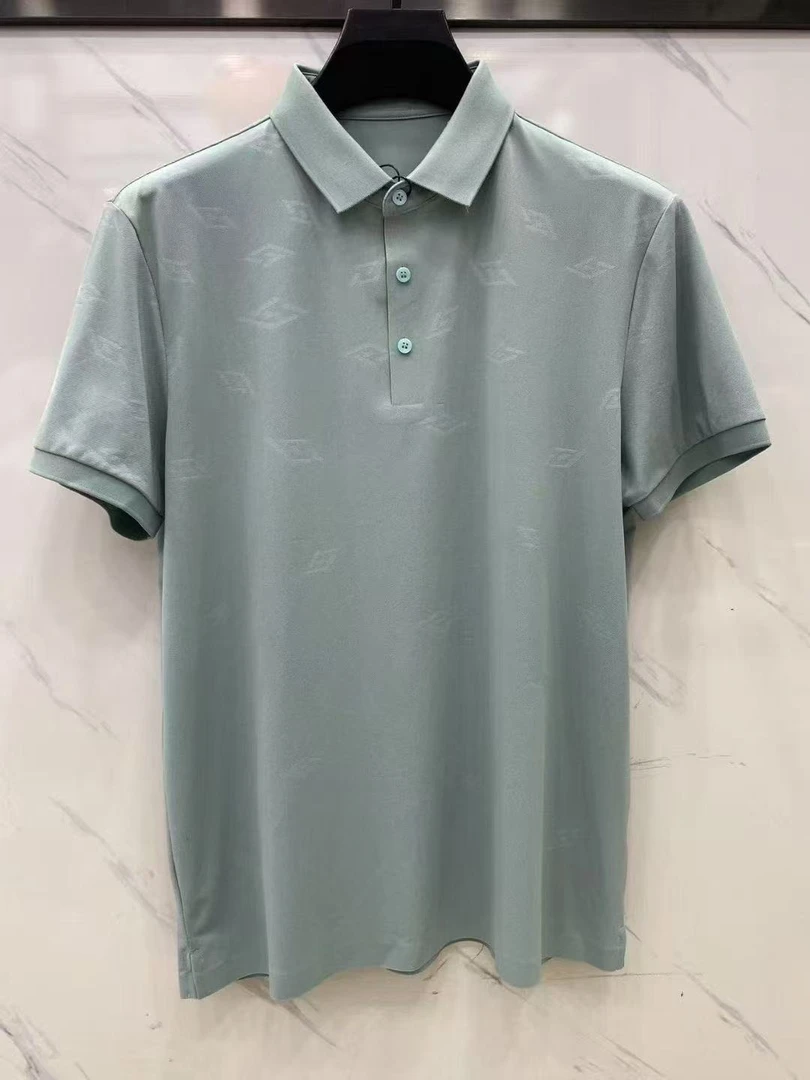 剪标撤柜夏季男士商务休闲百搭短袖polo衫提花弹力
