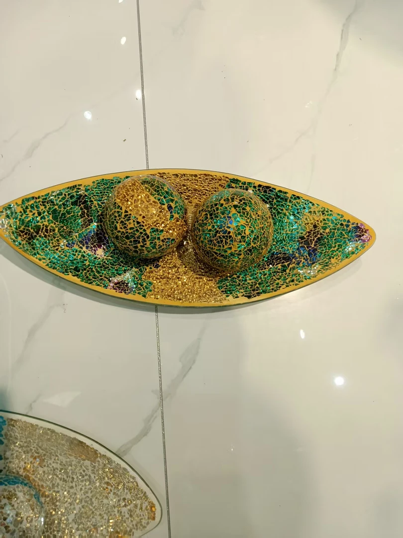 新中式盘子茶盘蓝色餐具套装金边黄色釉中彩描金耐磨