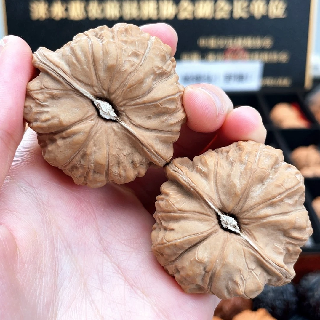 把件文玩核桃大眼一字底正米字平正肩正圆全品红南瓜47A1