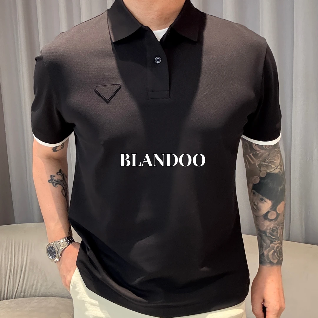BLANDOO “石墨烯混纺” P*家经典百搭三角标假两件Polo衫GW1BD21