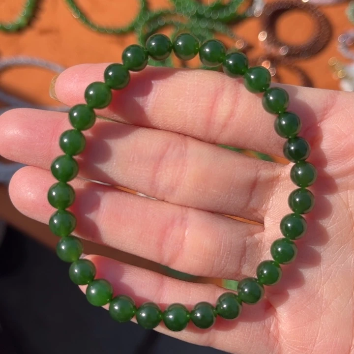 和田玉手串未镶嵌卡6