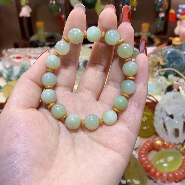 蛇纹石玉手链未镶嵌