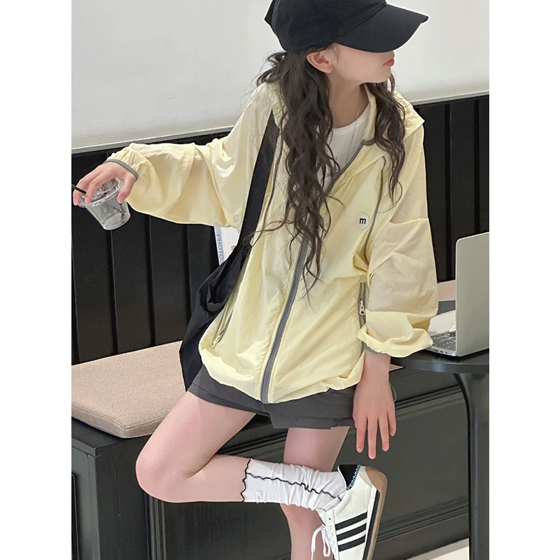 K28844运动女童夏装防晒衫2025新款儿童皮肤衣休闲女大童轻薄外套