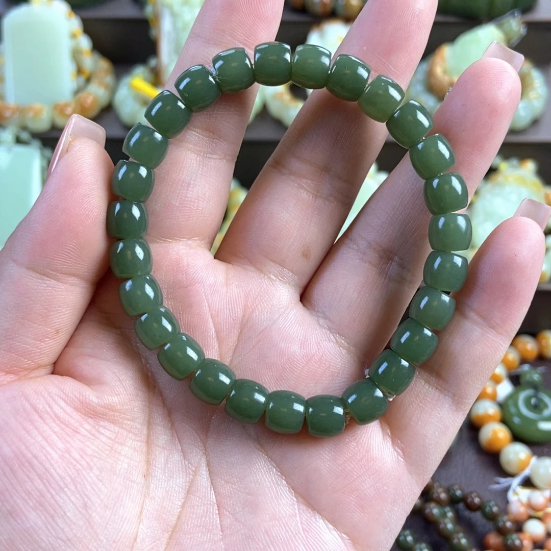 自***光透闪石质玉未镶嵌手串