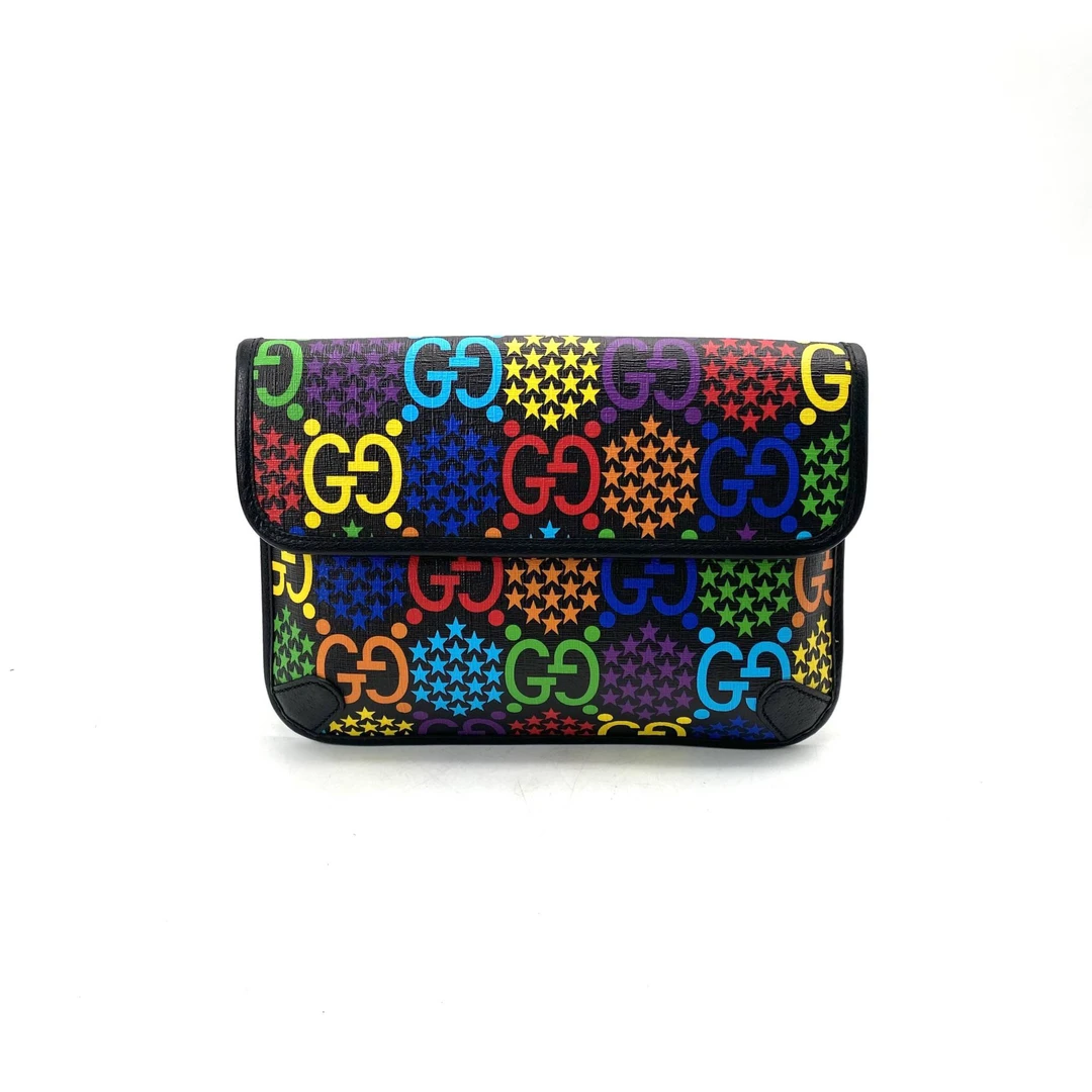 99新 GUCCI/古驰 简约时尚潮流百搭轻便实用跳跳糖胸腰包 尺24/17