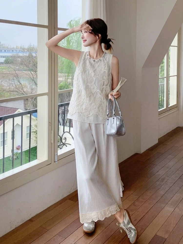 高品质-2561法式刺绣高级时尚两件套