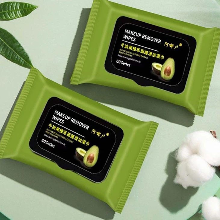牛油果清洁湿巾敏感肌眼唇脸清洁湿纸巾一次性抽取大包批发