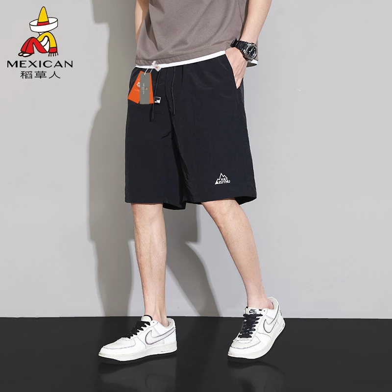 Mexican/稻草人短裤男夏季百搭休闲运动舒适冰丝透气速干五分裤女