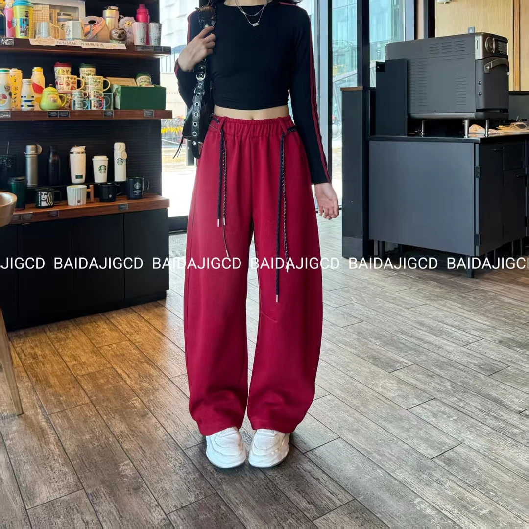 工厂店-（阔绰有型）秋季韩版垂感高腰宽松时尚香蕉阔腿裤（N25-678）