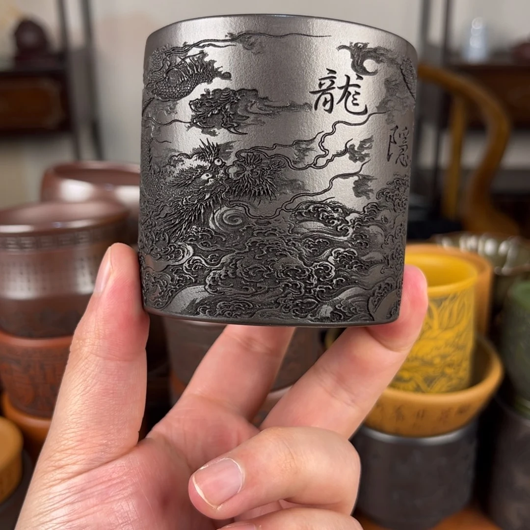 紫砂茶杯紫砂主人杯 手工制作