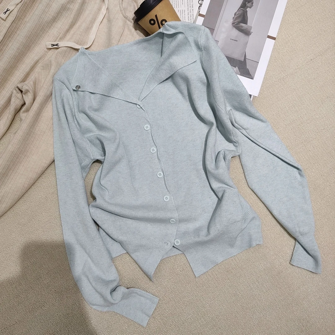 原搭别致毛衣早春开衫女士时尚独特长袖针织打底衫上衣SSY9002#