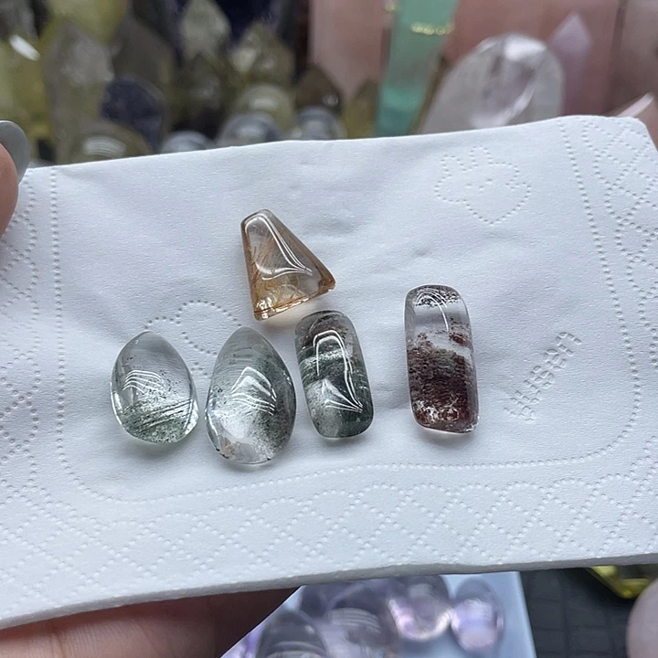 盛***年水晶珠宝半成品未镶嵌55幽灵水滴金发晶裙子