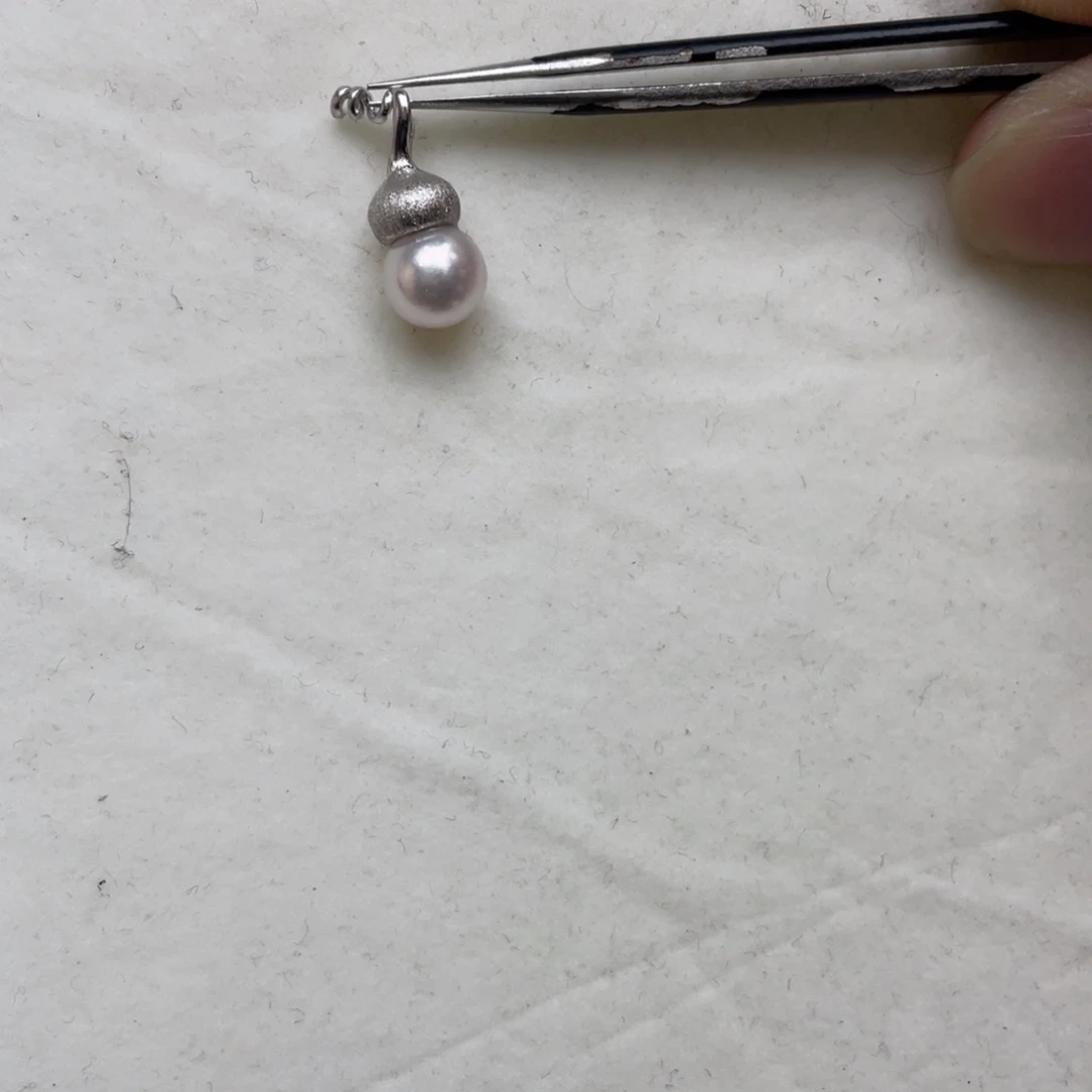 银S925镶嵌海水珍珠吊坠(不含链)