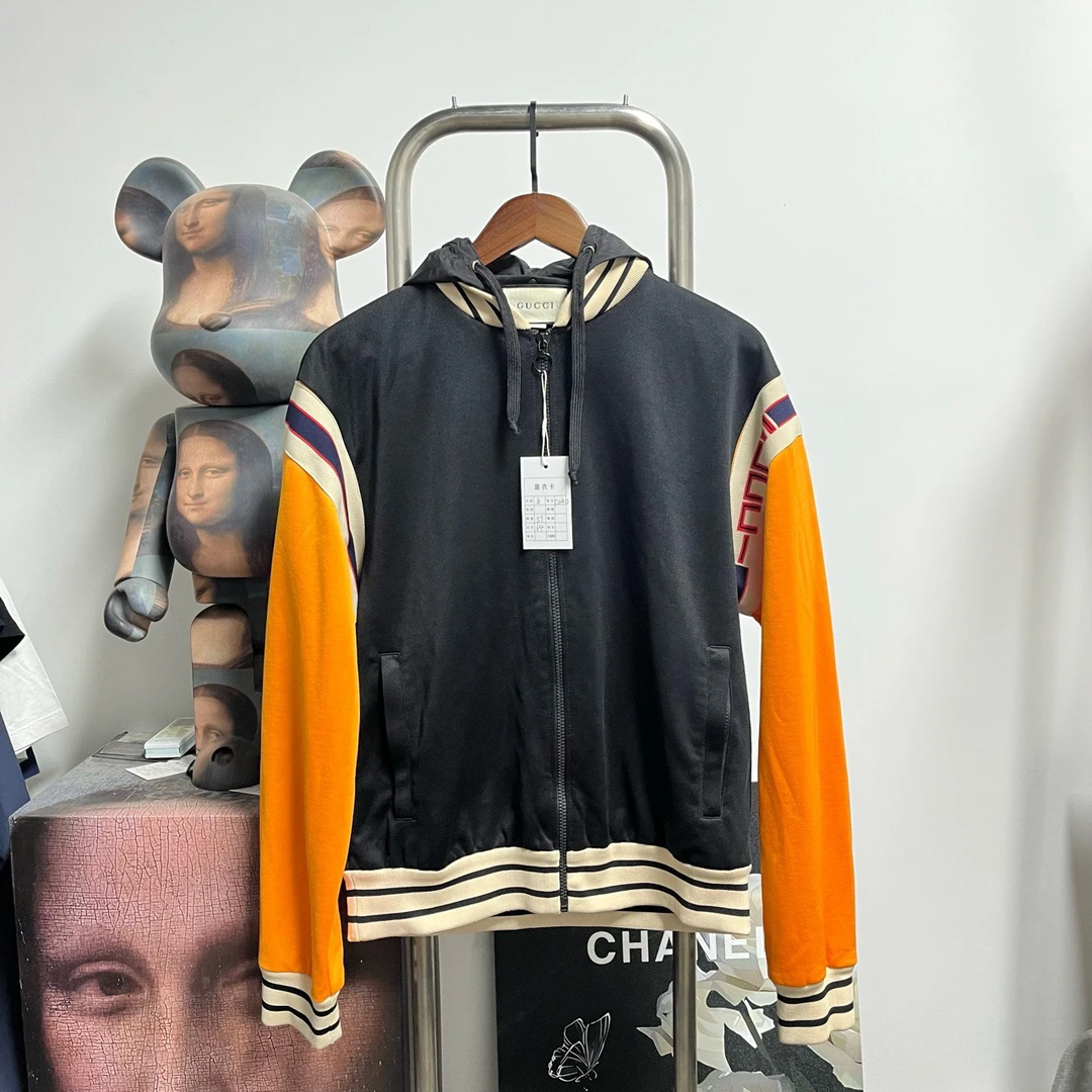 99新 GUCCI/古驰 拼色拉链外套O0412S衣长64胸围57