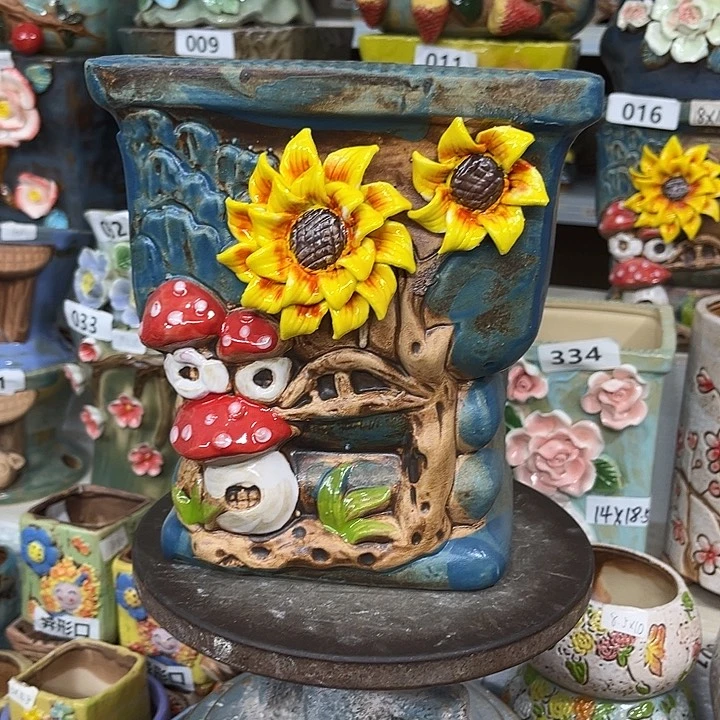 紫砂花盆粗陶材质多肉花盆