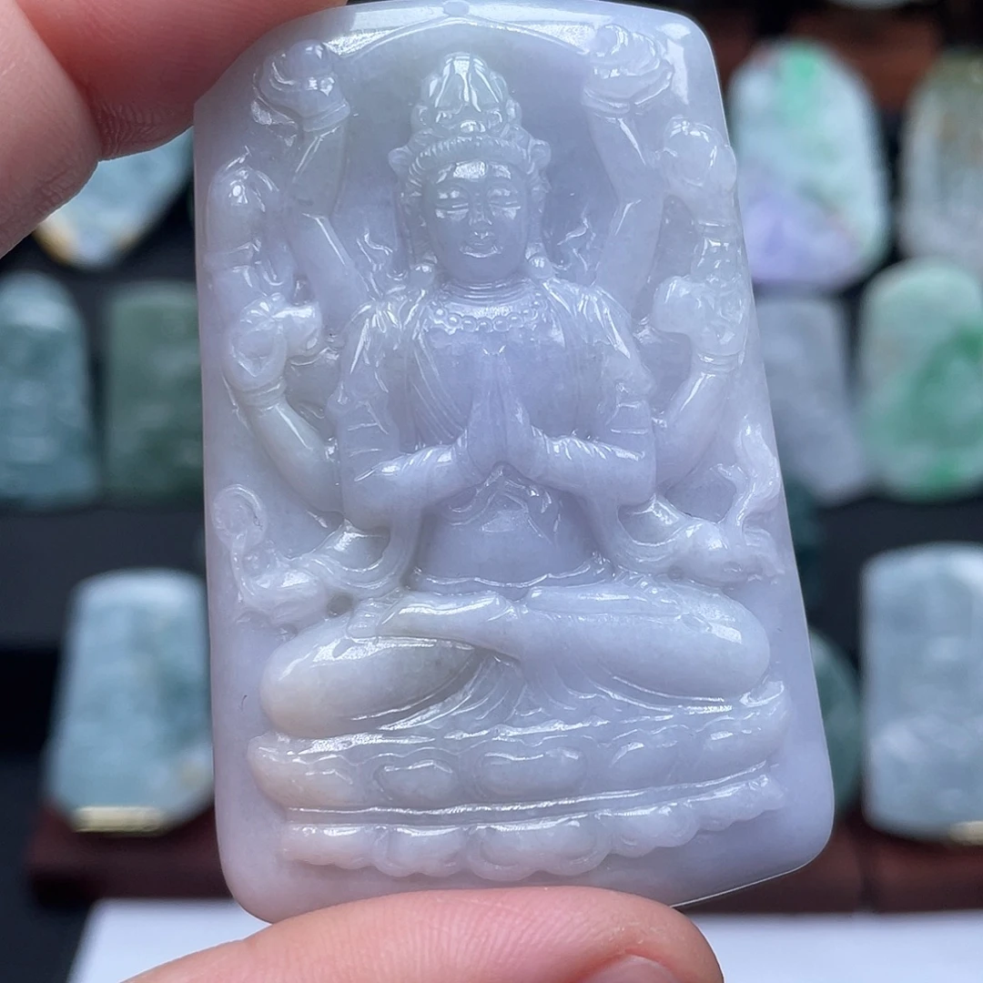 翡翠未镶嵌颈饰千手
