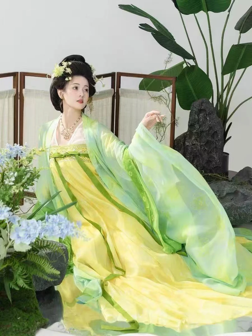 新品【流光绮梦】唐制刺绣齐胸对襟日常春夏新款汉服套装超仙