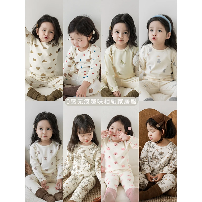 幼悠女童秋装卡通家居服宝宝秋衣秋裤套装儿童睡衣秋冬款潮Q3858