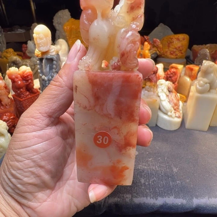 开***心寿山石芙蓉石印章工艺