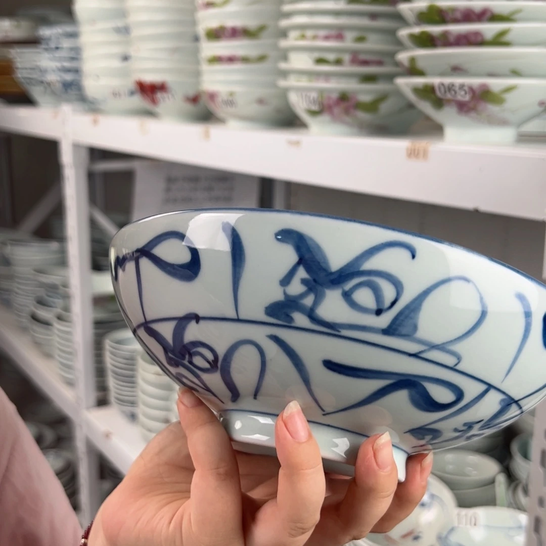 中瑕山茶花8.3寸满绘面碗（单只装）