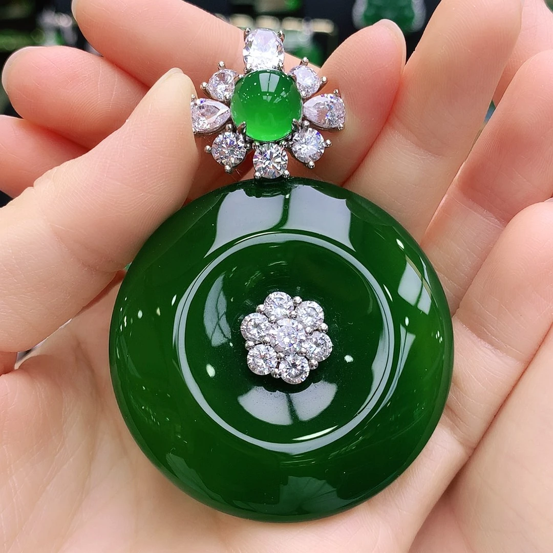 玛瑙/玉髓吊坠银S925镶嵌