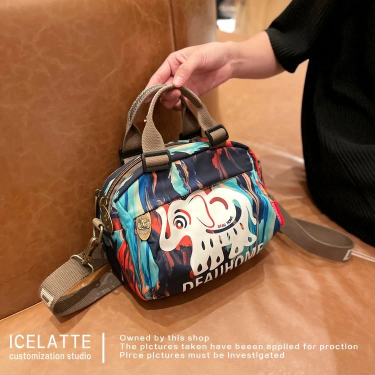 达芙世家2024新款女士潮牌个性百搭休闲时尚轻便携垮单肩包斑马纹