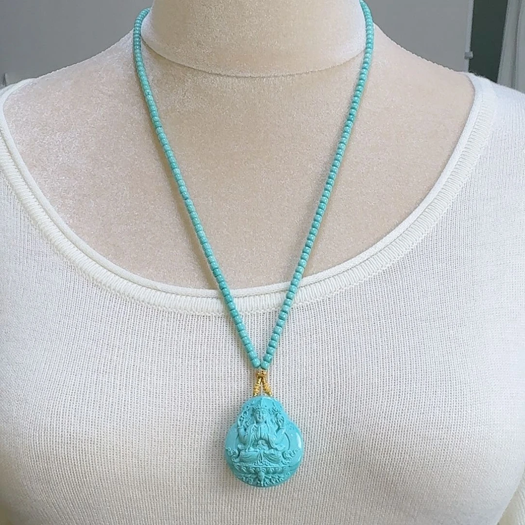 绿松石18K金镶嵌珠宝奇石