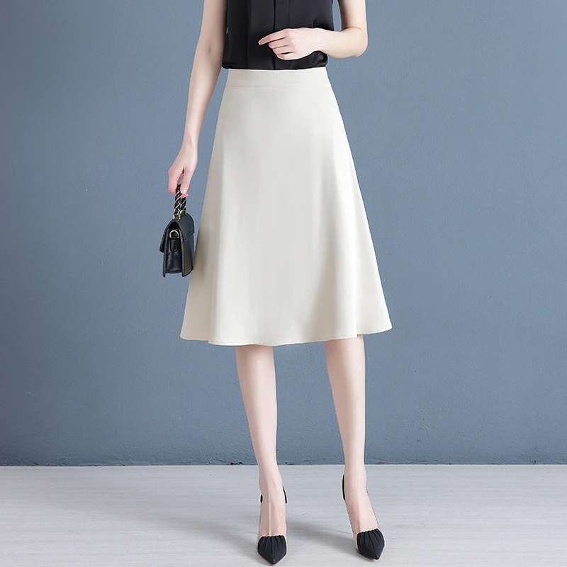 百褶裙女长裙夏季新款中长款高腰显瘦小个子半身裙伞裙裙子