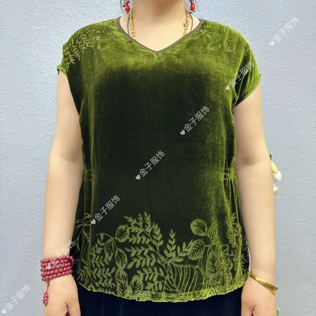 P7-178桑蚕丝遮肚子时尚显瘦妈妈装