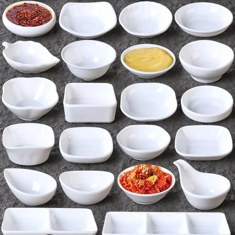 白色三聚氰胺彷瓷圆味碟塑料醋碟调味品酱碟花生碟配菜碟芥末碟辣