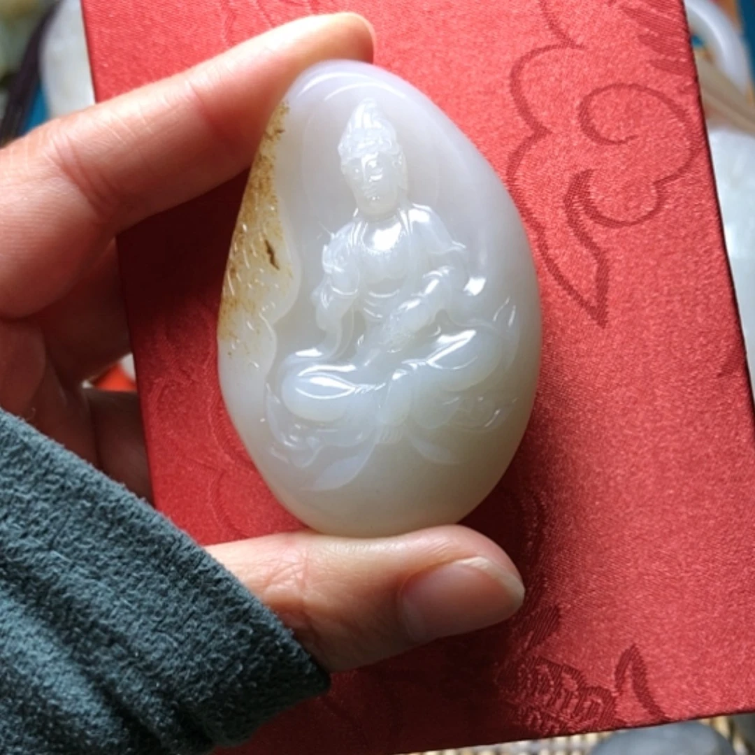 【闪购商品】和田玉挂件未镶嵌打*球