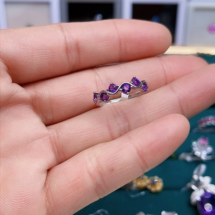 烟晶戒指银S925镶嵌成品