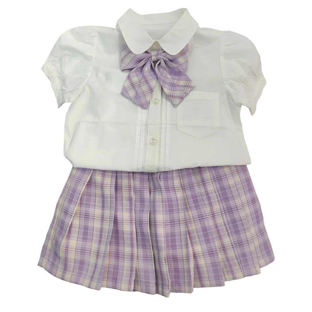 迪迪鹿学院风甜美aj制服女童夏季套装1337