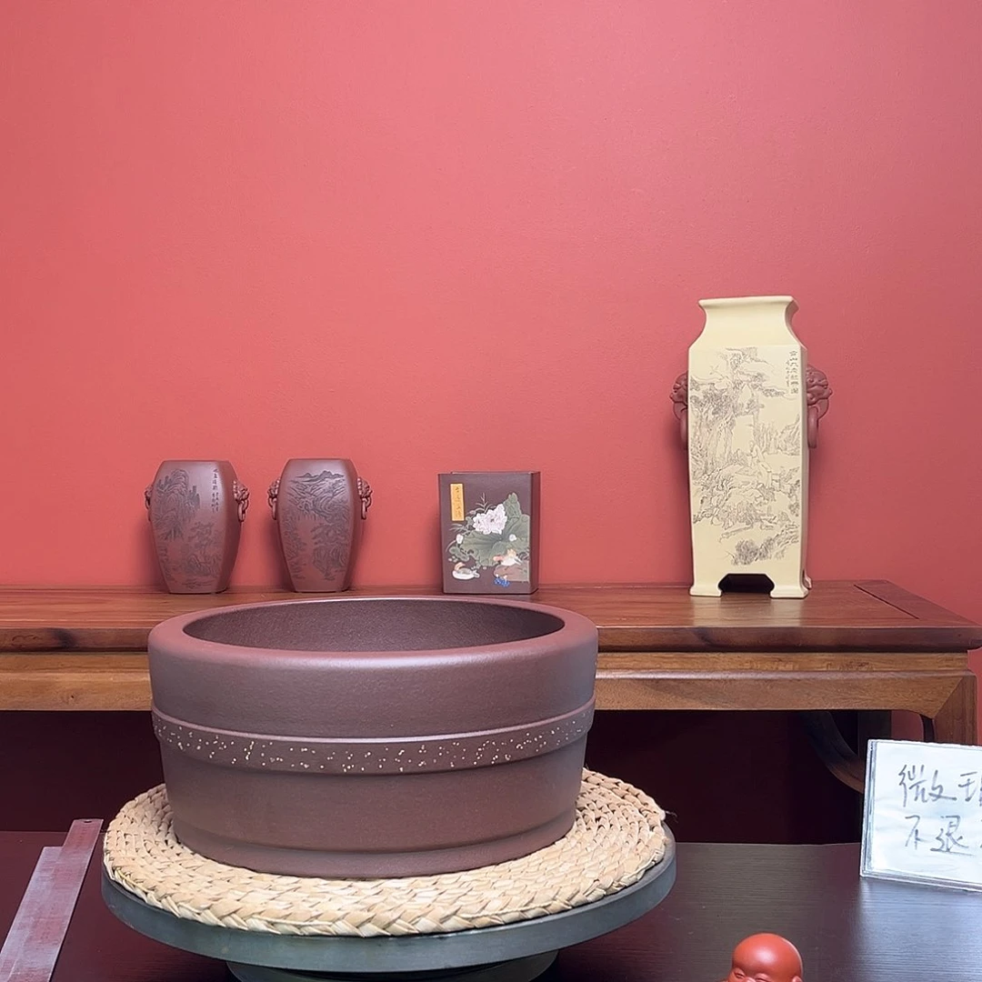 紫砂花盆季**风紫泥圆盆