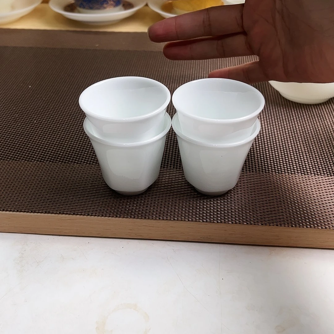 瓷片冰种玉瓷客杯40cc4个
