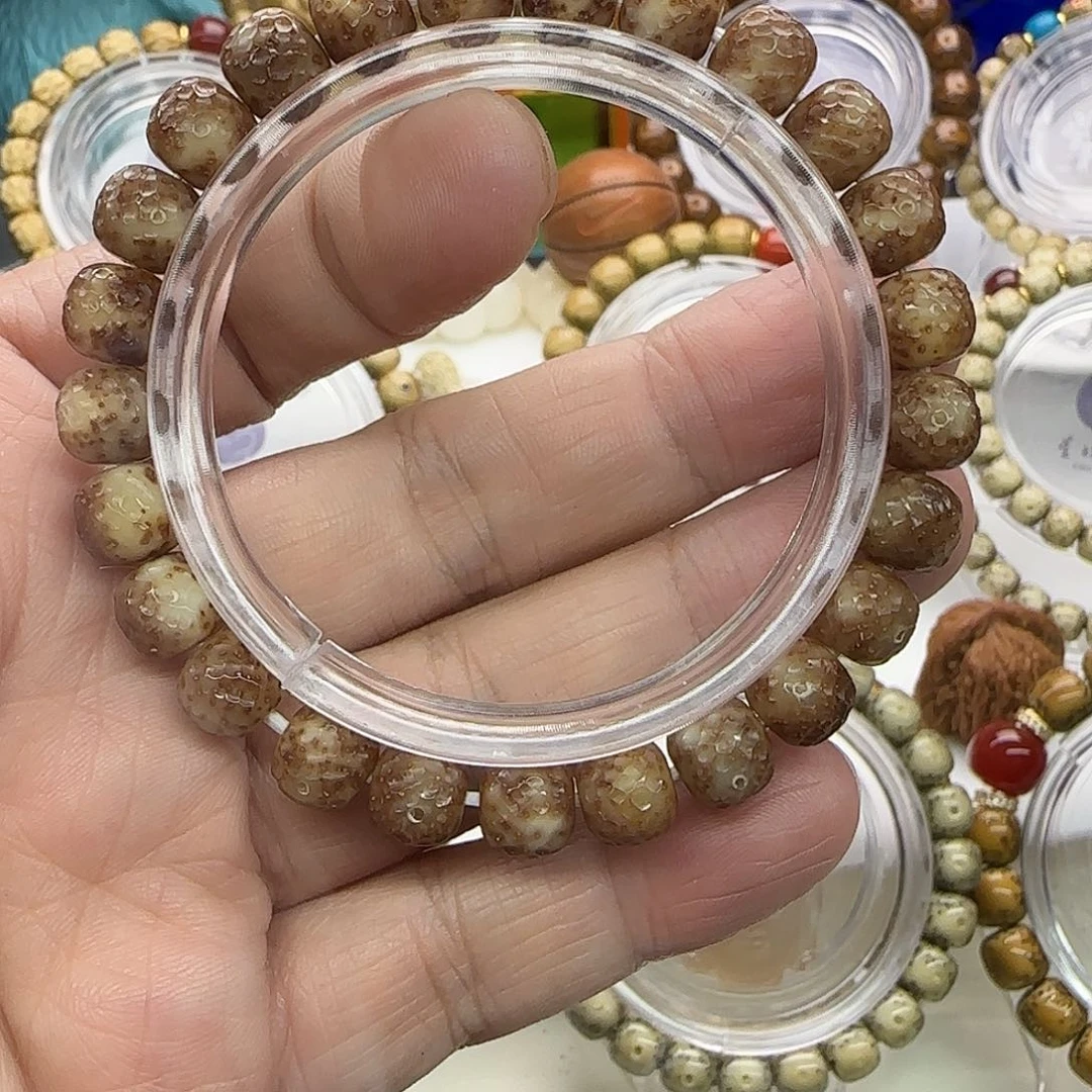 手串星月菩提9*8粉皮龙鳞