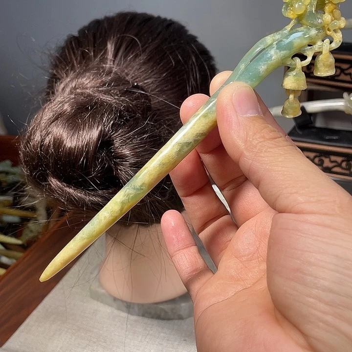 蛇纹石玉未镶嵌发饰