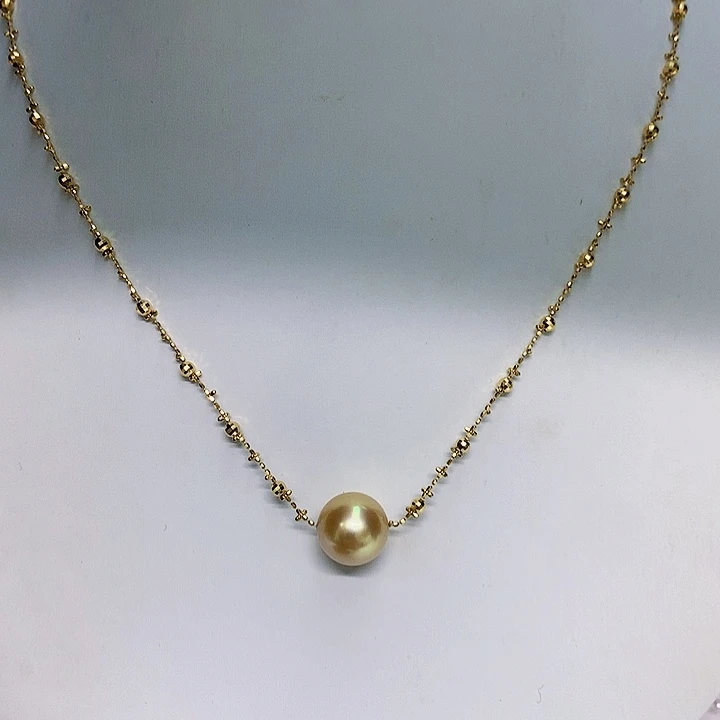 18K金镶嵌海水珍珠项链10-11