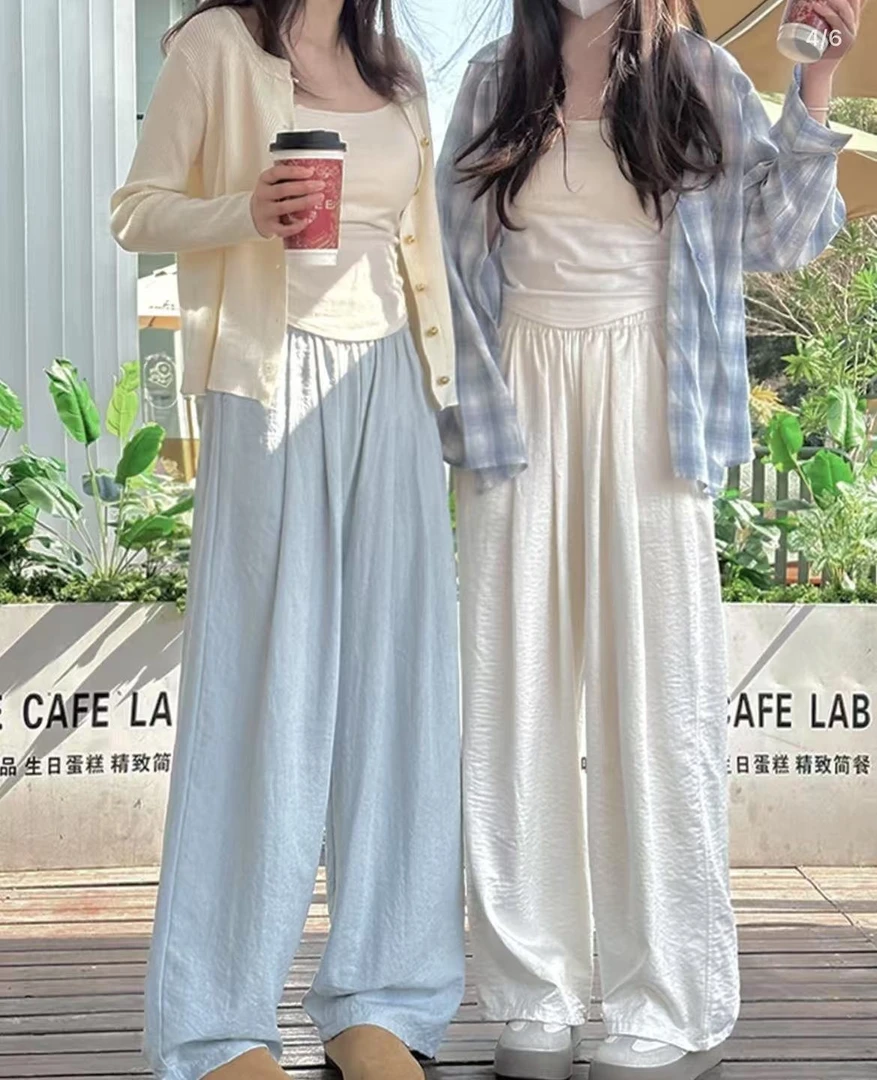 裤长113高个子加长款夏季奶芙山本裤阔腿裤