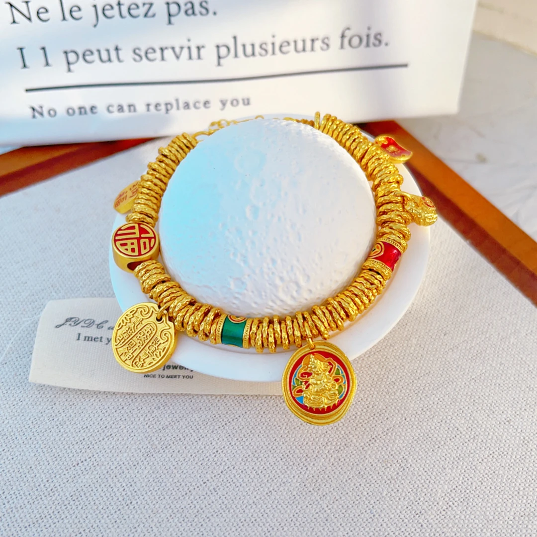 铜合金手链  HEMEI/赫美轻奢 盘缠手链镀K金