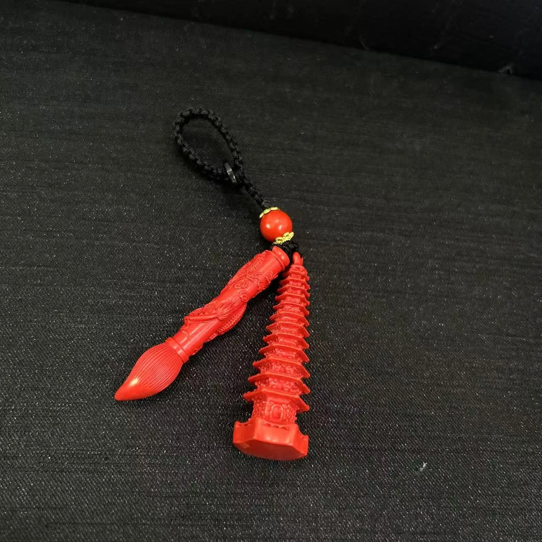 含辰砂工艺品文昌笔塔钥匙扣（多样性发一件）