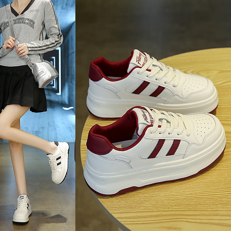 新款小白鞋百搭松糕运动板鞋厚底2025春季学生ins韩版时尚休闲